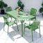 Dining Table And 4 Chairs Metal Dining Single Bench Chair And Table With Green Color