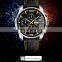 SKMEI 9106 Men Outdoor Sports Chronograph Leather Band Waterproof Watch Top Brand Quartz Wristwatch