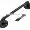 Rustic Iron Industrial Pipe Wood Grab Bar Gate Barn Door Pull Handle