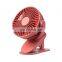 Amazon Hot selling Flexible Adjustment 360 degree Rechargeable  Clip and Desktop mini Fan with Inner Battery 1200 mAh