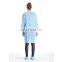 high quality unisex breathable PP non woven lab gown disposable lab coat with knitted cuffs and collar