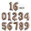 Hot Selling Globos Party Decoration Rose Gold 16 32 40 Inch Giant Foil Balloons Gradient Color Number for Birthday Party