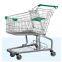 Carrito de supermercado de alambre de acero de alta calidad con 4 ruedas, carrito de compras de metal para tiendas de comestibles