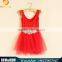 New Style Fly Sleeve Cotton Dress Frock Designs Kids Clothing Summer Dress Boutique Diamond Red Dress