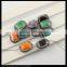 LFD-0084B Rectangle Shape Mixed Color Crystal Glass Loose Beads, with Crystal Paved Connector Beads Charms, For Jewelry Making