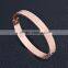 Leaf Pattern Rose Gold Plated Stainless Steel Bangle For Lady Women Jewelry SMJ0053