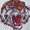 100% embroidery iron on tiger head garment custom embroidery patch