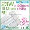 UL listed Transparant cover 23w LED tube lamp with best light for hospital/car park