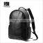 Pure black high quality blank pu leather backpack bags