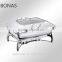 Delux stainless steel full size hydraulic induction chafing dish mechanical hinge chafer with glass lid