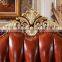 Luxury Classical French Italian European Antique Style Carved Rubber Solid Wood Frame Artistic Red Brown Leather Sofa Set Quality Choice