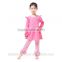 wholesale China high quality baby boutique clothing baby girls pink suit fashion design kids stripe pants ruffle sets
