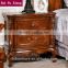 Rubber wood classical bedside table with drawers, wooden nightstand, wood night table C-259