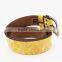 2016 Designer Women Yellow Genuine Raw Leather Belt With Special Craft in Yiwu