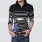 100% cotton long sleeve custom yarn dyed polo shirts design for mem