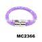 girls crystal plastic mesh tube bracelet magnetic bracelet with metal bead