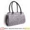Nice flower design felt women handbag , leisure bag with leather handle made in China