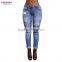 Wholesale Price Newly Europe Knees Ripped Ladies Jeans Top Design