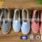 Customized box design canvas shoes rubber sole