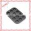 0.4mm 12 Cup Cup Cake Case Non Stick Muffin Pan Many Shapes Black