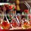 Double use table cruet container man blown oil & vinger glass bottle