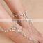 Fashion Korean Style Silver Alloy Imitation Pearl Beads Foot Chian Jewelry Plain Pearl Tassel Beachwear Anklet For Women