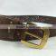 3.8 cm width western burned perforated with rivet stud PU leather belt