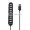 Portable 480MBPS usb 2.0 10 port hub with one switch
