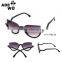 ADE WU Brand Crystal Semi Rimless Cat Eye Sunglasses Women Pink Silver Mirror Vintage Half Rim Sunglasses Cat Eye Female Black
