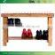 Factory Natural Bamboo Shoe Bench 2-Tier Shoe Storage Racks Shelf Organizer