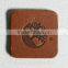 3D raised brand logo sew on leather patch