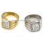 Stainless Steel Boss Ring , Full crystal rhinestone ring