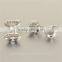 925 Sterling Silver Four Clover Double Bow Knot Removable Sister Alphabet Pendant