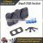 Brand New Dual Car Cigarette Lighter Socket Splitter 12-24V Charger USB Power Adapter