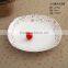 fine porcelain Dinner Plate, porcelain Dinner flat Plate, white with flowers
