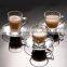 glass coffee mug with saucer coffee cup with saucer glass coffee set