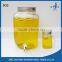 8L ice cold embossed storage glass jar with tap