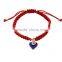 Enamel Gold Heart Charm Handwoven Bracelet Adjustable Braided Macrame Bracelet Promotional Friendship Bracelet
