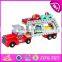 2017 new design cartoon baby wooden toy vehicles for sale W04A338