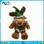 2017 new design christmas plush toy cute lint brown bear with deer horn