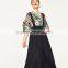OEM Flowing Women Fashion Palazzo Pants Trousers for Women Fashion Black Dyed Loose Fitted Pants
