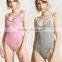knit romper Plain Contrast Piped Cami V Neck Bodysuit swimsuit one piece