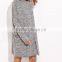 New Style Casual Loose Women Pocket Front Pleated Dress Autumn Fashion Female Long Sleeve Grey A Line Dresses Plus Size