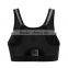 pink compression front zip sports bra