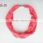 high end magnetic silk velvet short scarves personal custom pink infinity scarves with flower printing wholesale