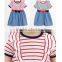 baby dress kids jeans skirt with stirp t-shirt