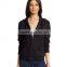 china promotional custom supreme quality polyester / cotton zipper long sleeve plain sport hoodie for women