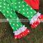 Fashion Christmas Grils Otufits Baby Kids Wear Santa Red Top Kids Green White Dot Pants With Mtaching Headband Set