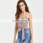 Bownot and stripe tank top, ladies fashion new design clothing 2017