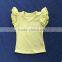 LY-194 custom design cotton plain candy color t shirt flutter sleeve t shirt fancy kids wear
